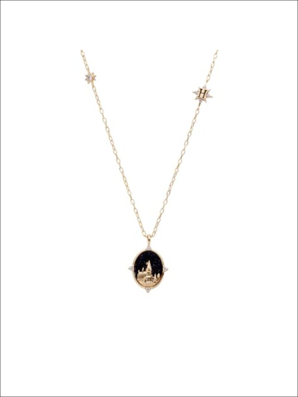 Harry Potter Hogwarts Pendant Necklace - Gold Plated Brass